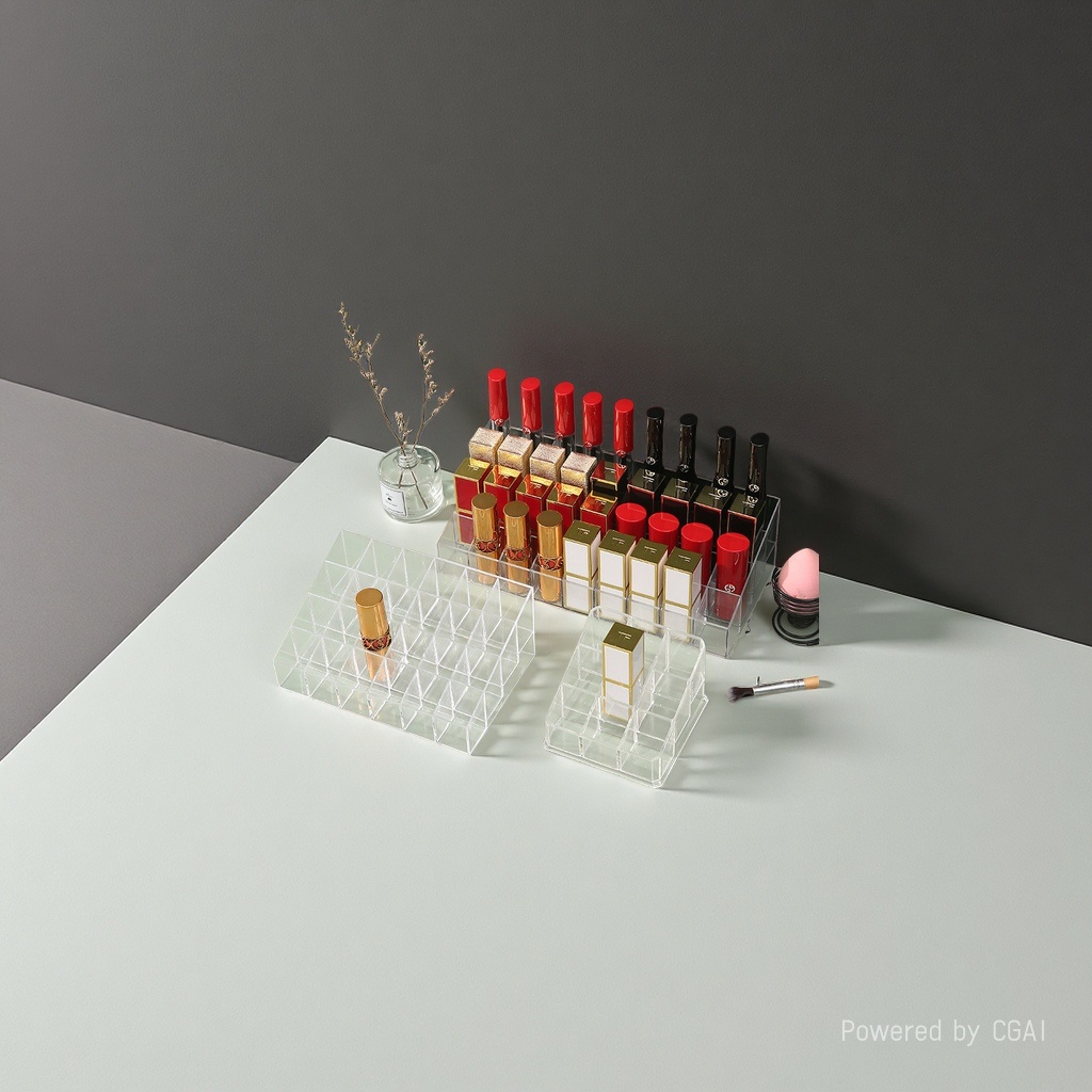 透明旋转收纳盒化妆品收纳架桌面收纳盒180g大容量美妆收纳盒