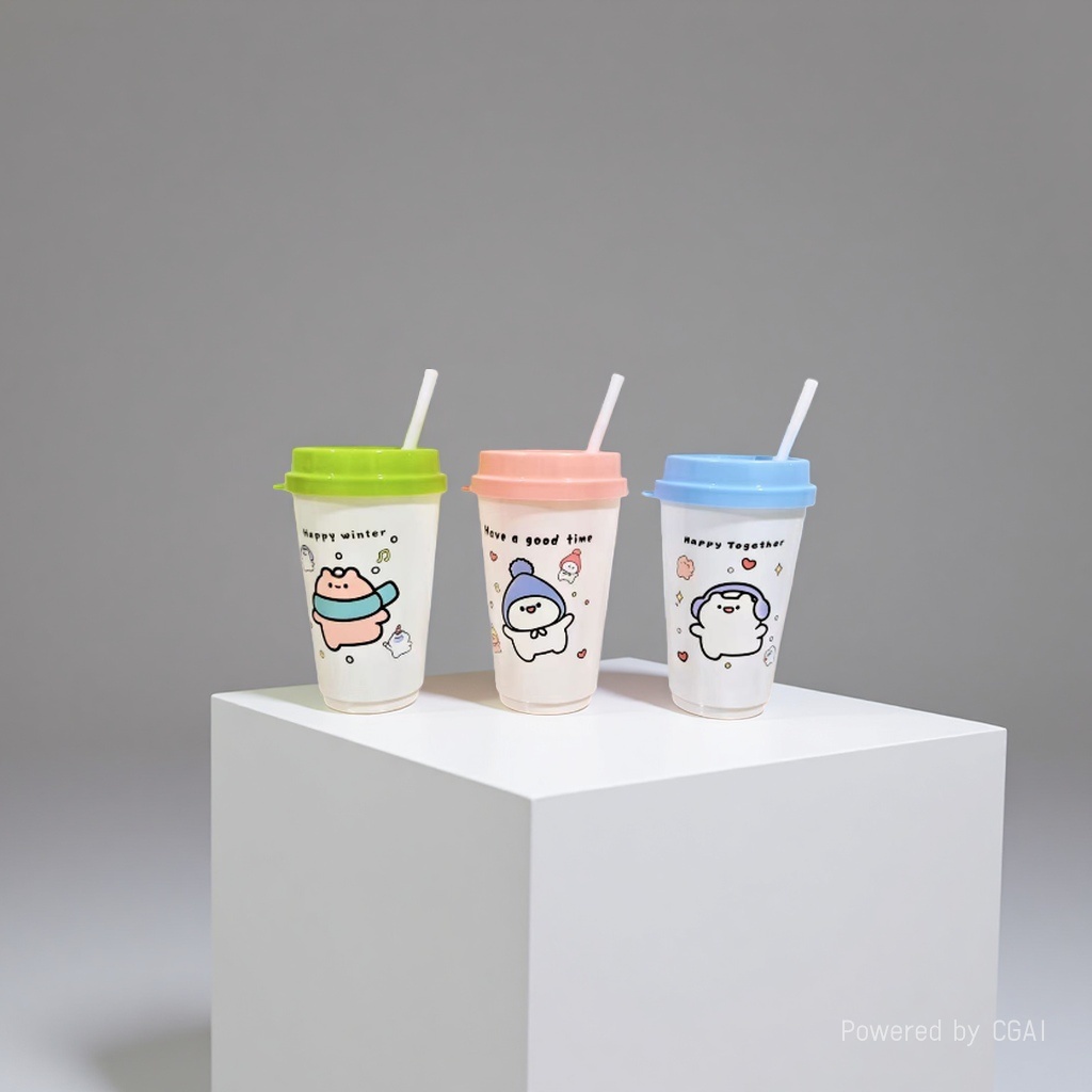 803B-7PP straw cup, 350ml, 3 pieces each Specification image