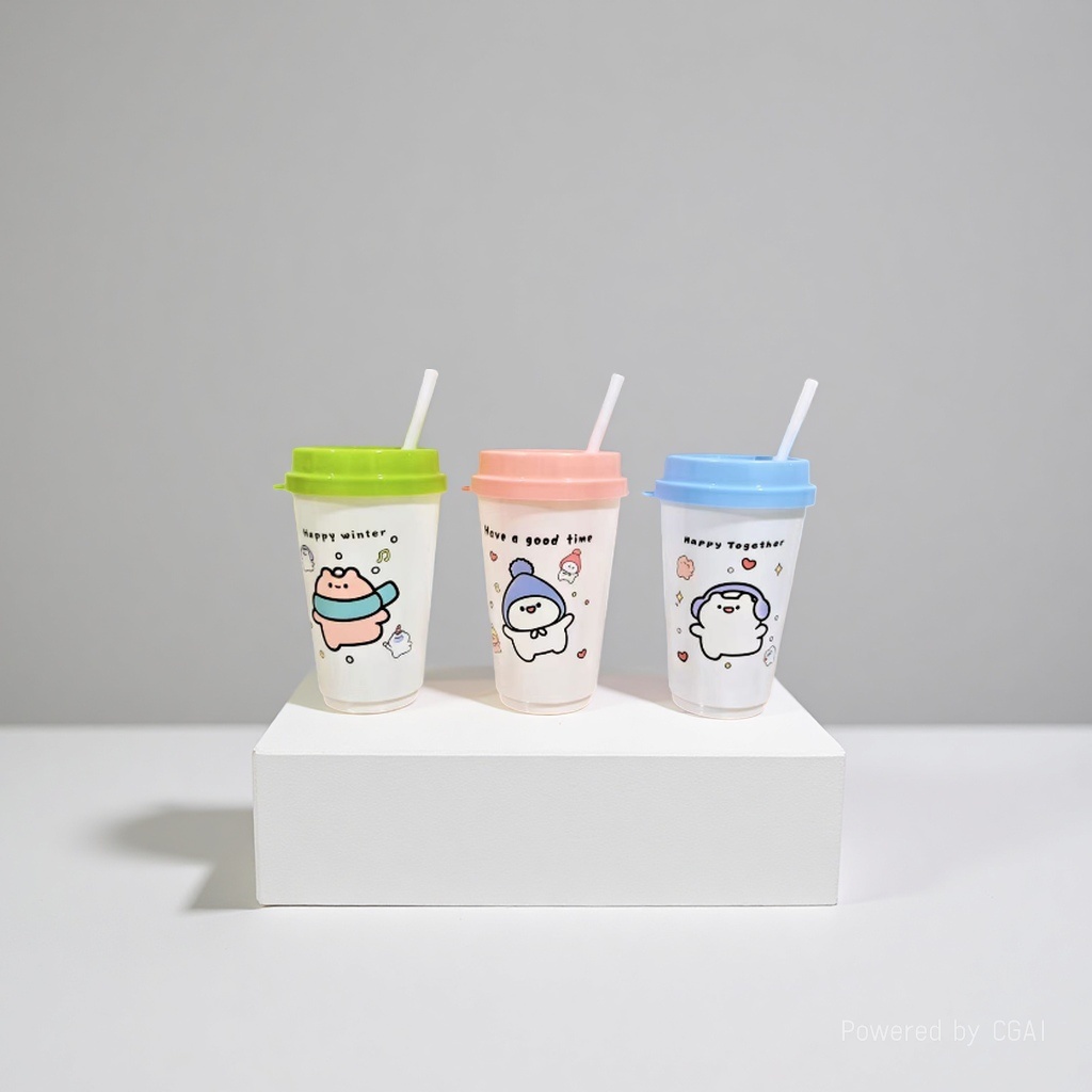 803B-7PP straw cup, 350ml, 3 pieces each details Picture