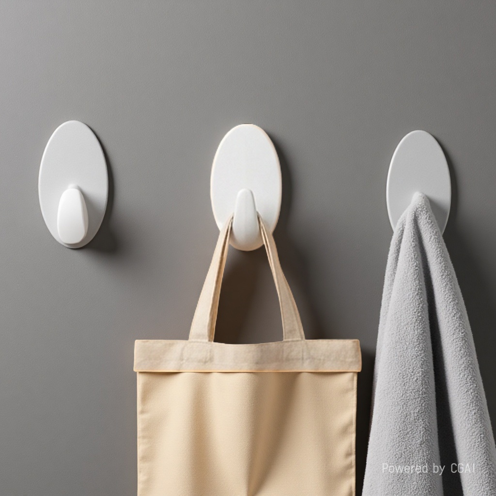 HYDERON Hui Delong Hardware [Factory Direct Sale] Regular White Base Foam Adhesive Hook, Strong PS Hook, Hook, Adhesive Hook 145706678 Specification image