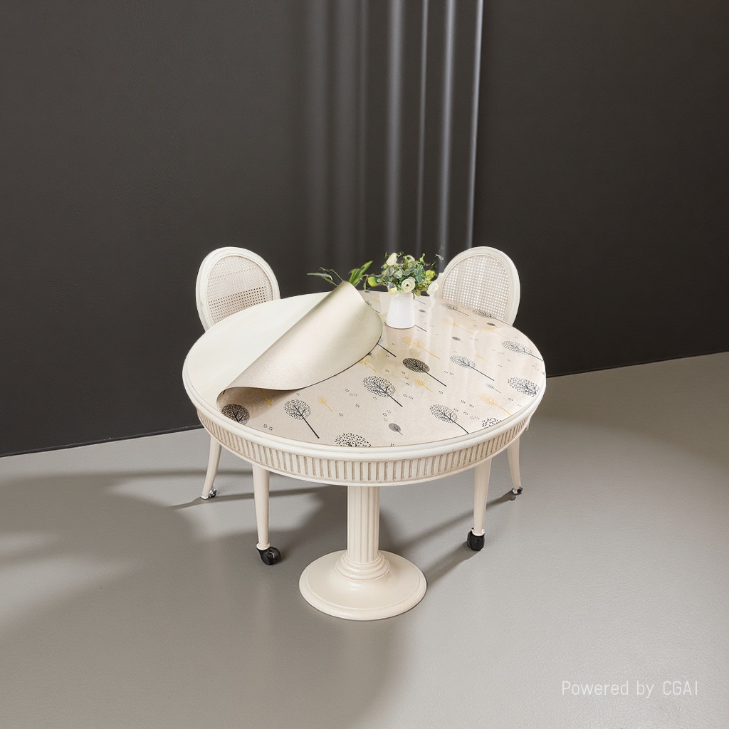 Folding mahjong table, round dining table, multi-functional furniture, foldable table with table mat, simple home design