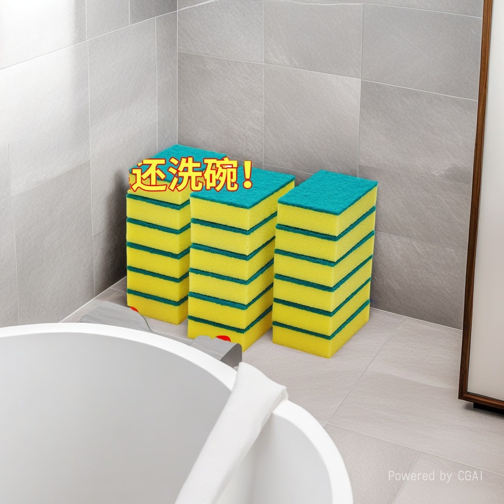 洗碗棉素棉/海绵/纳米海绵/百洁布海绵擦/海绵百洁布产品图
