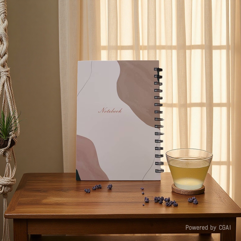 Donghu Paper Products A5 right-flip notebook with gentle Morandi color coil and abstract color block Application Scenario