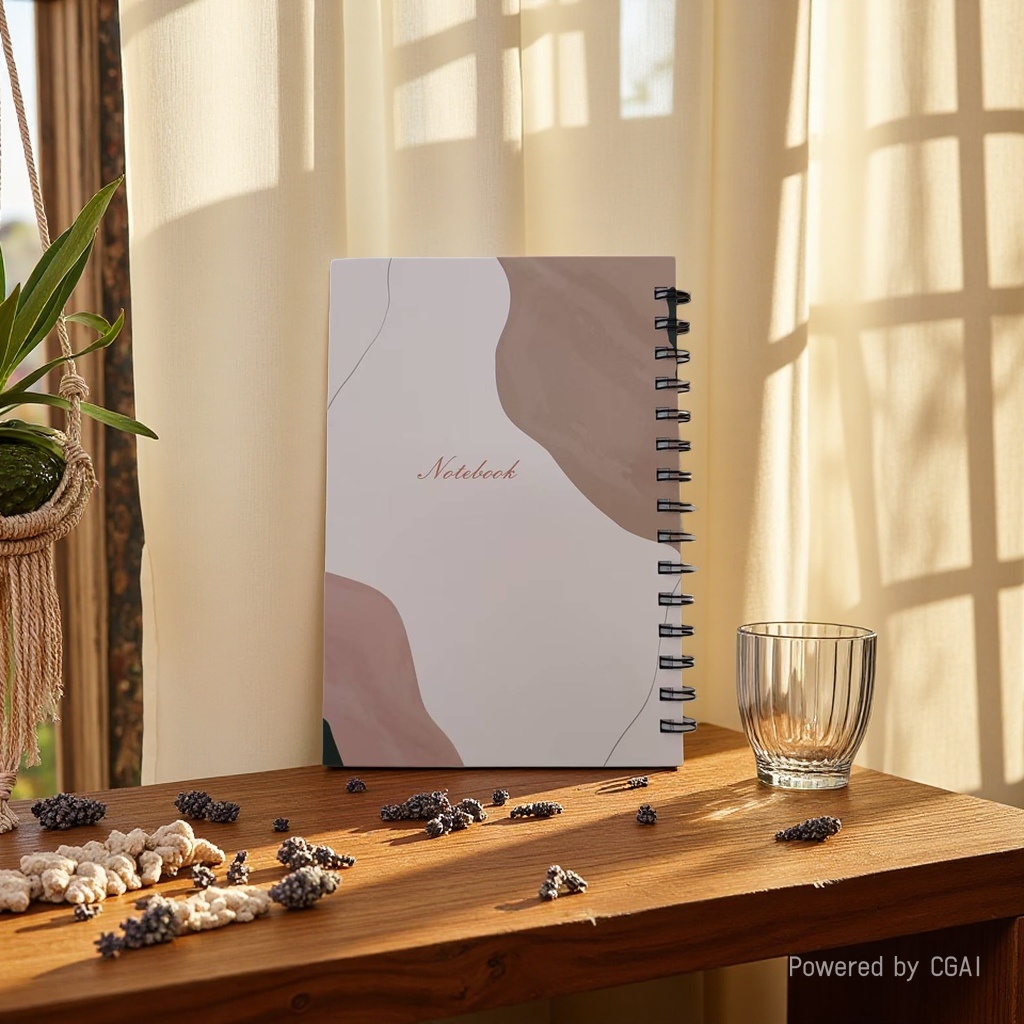 Donghu Paper Products A5 right-flip notebook with gentle Morandi color coil and abstract color block details Picture