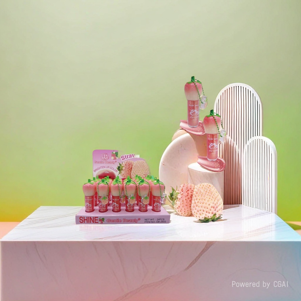 Gentle Beauty Strawberry-flavored cute Lip gloss, shining 24 hours a day, personalized packaging, new product launched this month! Specification image