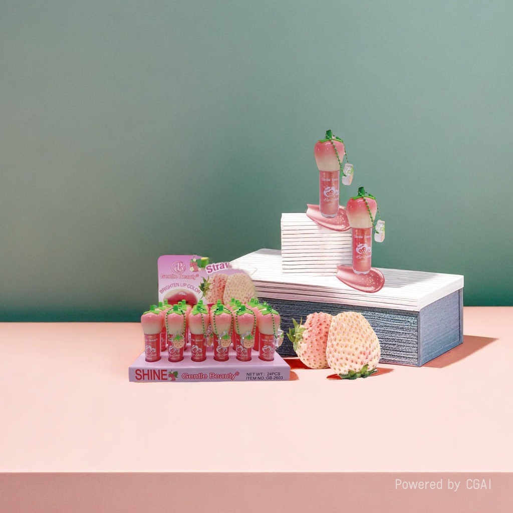 Gentle Beauty Strawberry-flavored cute Lip gloss, shining 24 hours a day, personalized packaging, new product launched this month! Application Scenario