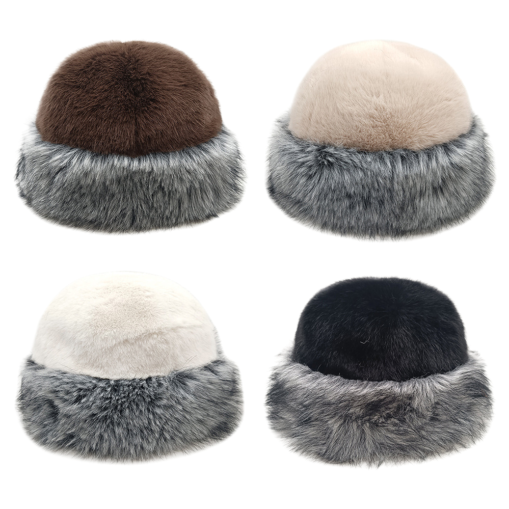 Wholesale warm woolen hats, woolen basin hats, women's Mongolian hats, Northeast hats, women's autumn and winter hats, Korean woolen hats, round hats
