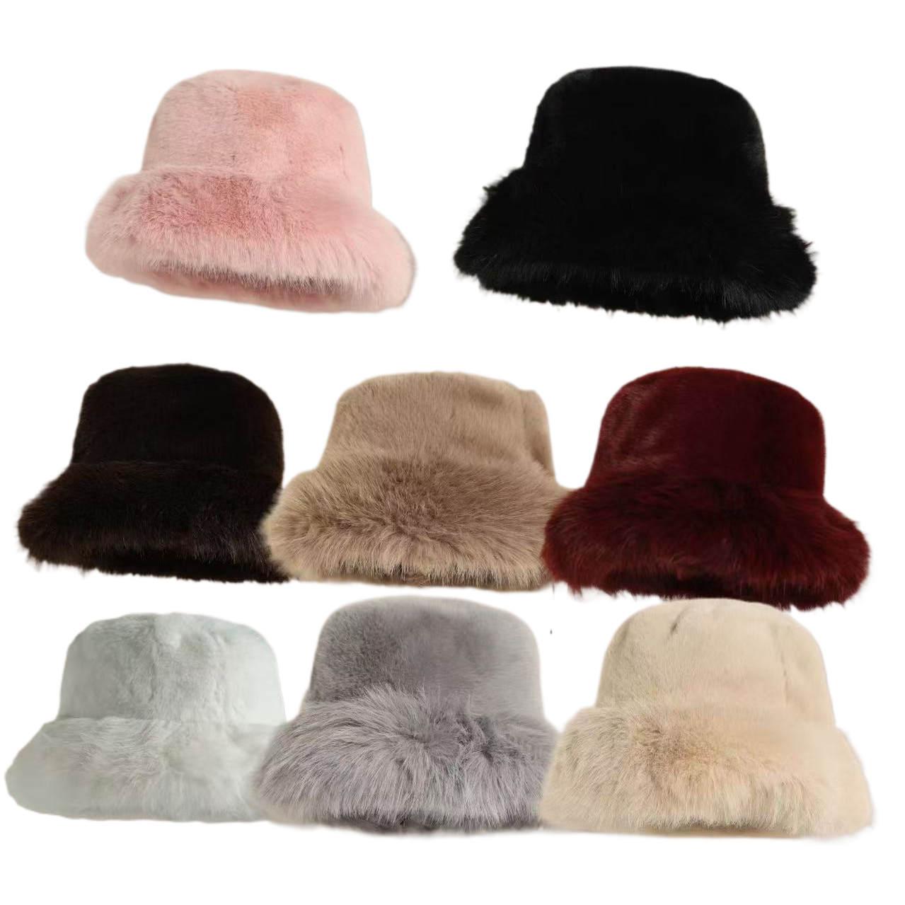 New autumn and winter styles of fur hats for women, plush fisherman hats, headwear, Korean-style versatile bucket hats and basin hats Item Picture