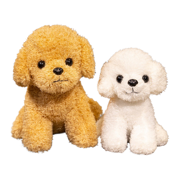 Simulated curly teddy dog plush toy, little dog, curly dog doll, children's companion and soothing doll Item Picture