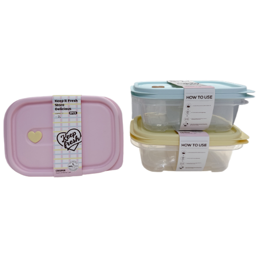 7122-3 MINI Three-piece Food Storage Box Macaron Series Item Picture