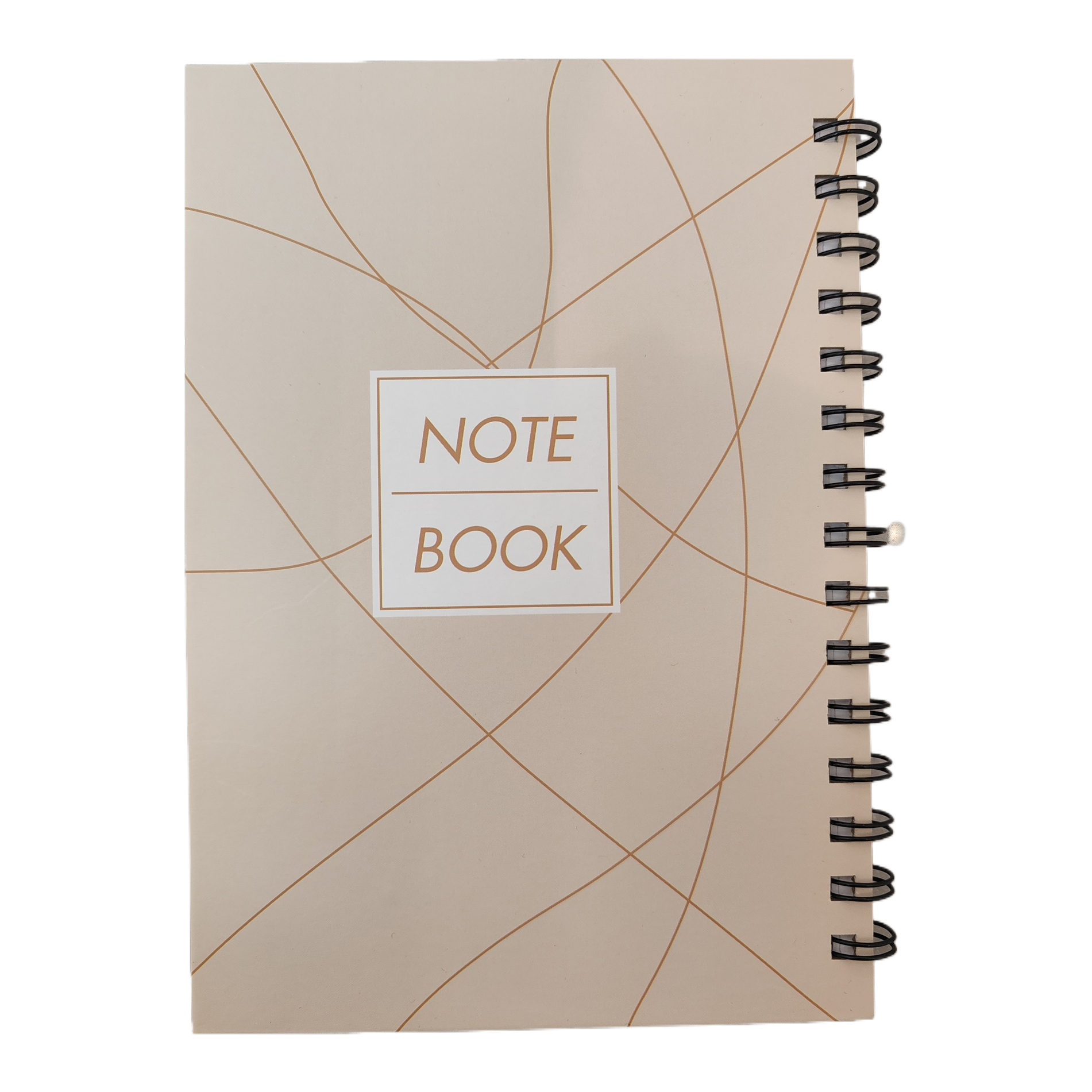 Donghu Paper Products A5 right-flip notebook, Light luxury geometric line coil notebook, beige line cover notebook Item Picture