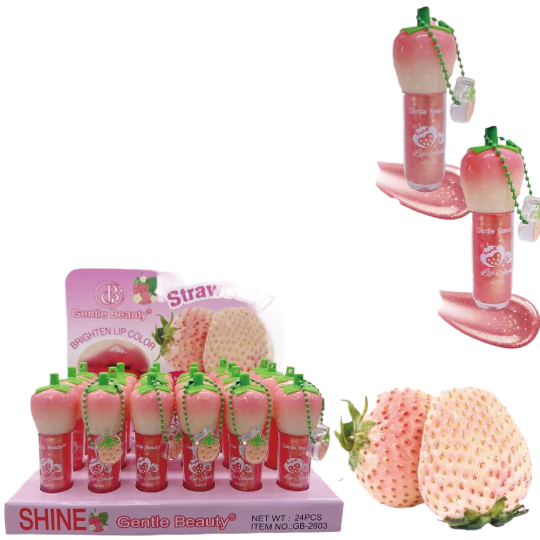 Gentle Beauty Strawberry-flavored cute Lip gloss, shining 24 hours a day, personalized packaging, new product launched this month! Item Picture