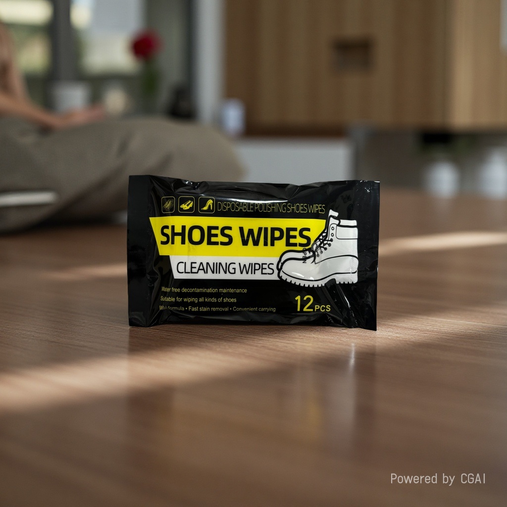 Rain shoe covers for men and women, outdoor anti-slip rain shoe supplies, shoe polish + packaging bag, shoe polish, shoe brush, brush cleaning set details Picture