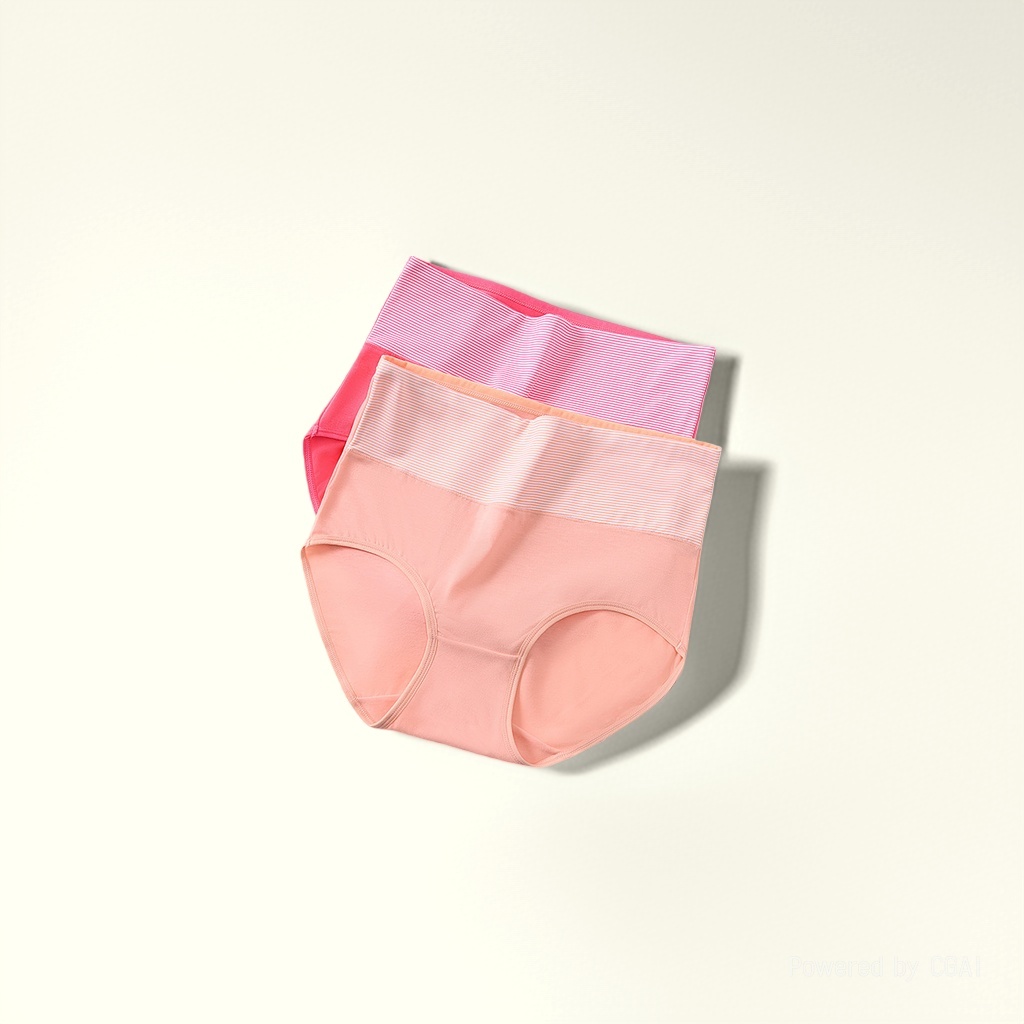 女士内裤三角裤收腹条纹高腰加大码女内裤棉质