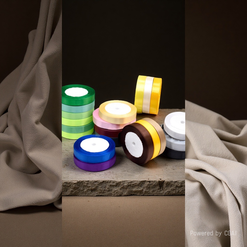 Wholesale of single-sided polyester ribbons, colored woven ribbons, satin ribbons, diy handmade hair accessories, clothing gift boxes, packaging ribbons, 142545716 Application Scenario
