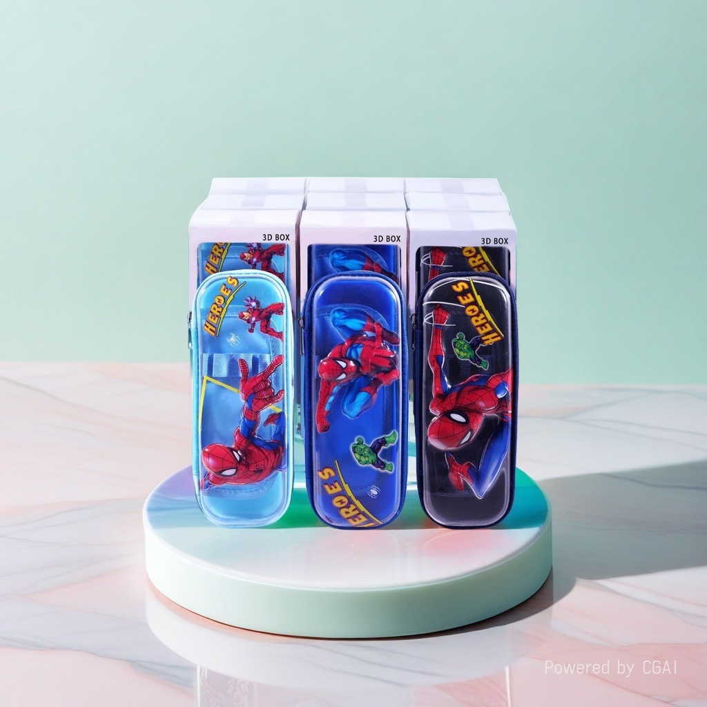 3D transparent cartoon stationery box, boys' pen case, girls' primary school students, kindergarten children's pencil case Specification image