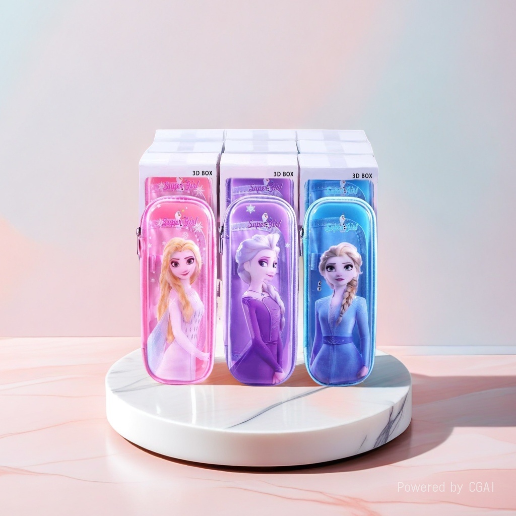 3D transparent cartoon stationery box, boys' pen case, girls' primary school students, kindergarten children's pencil case Application Scenario