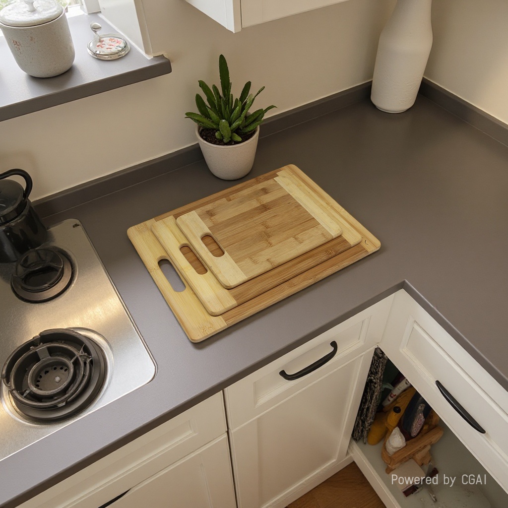 Bamboo and wood solid wood bamboo cutting board, antibacterial and anti-mold stainless steel cutting board, household kitchenware details Picture