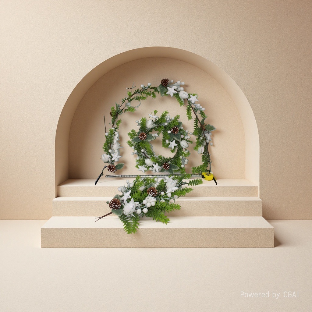 Sote Christmas wreath decoration Santa Claus Christmas wreath Ring, 18cm Specification image