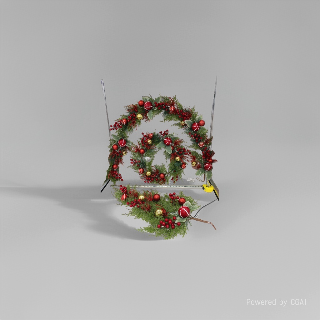 Christmas wreaths, Santa Claus decorations, holiday ornaments, Christmas tree ornaments set details Picture