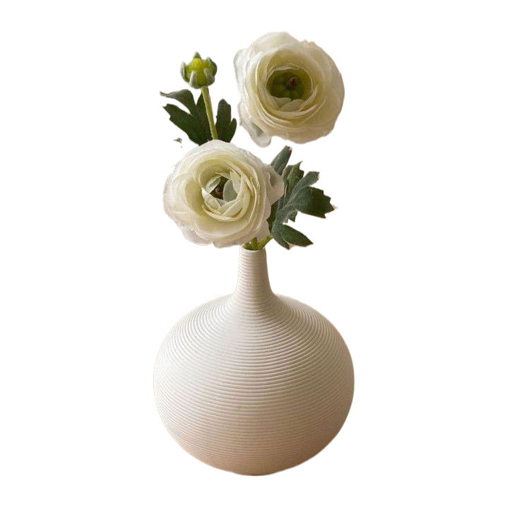 Nordic Ins-style simple plain body annual ring ceramic vase, flower arrangement art, bedroom decoration for homestay, home decoration