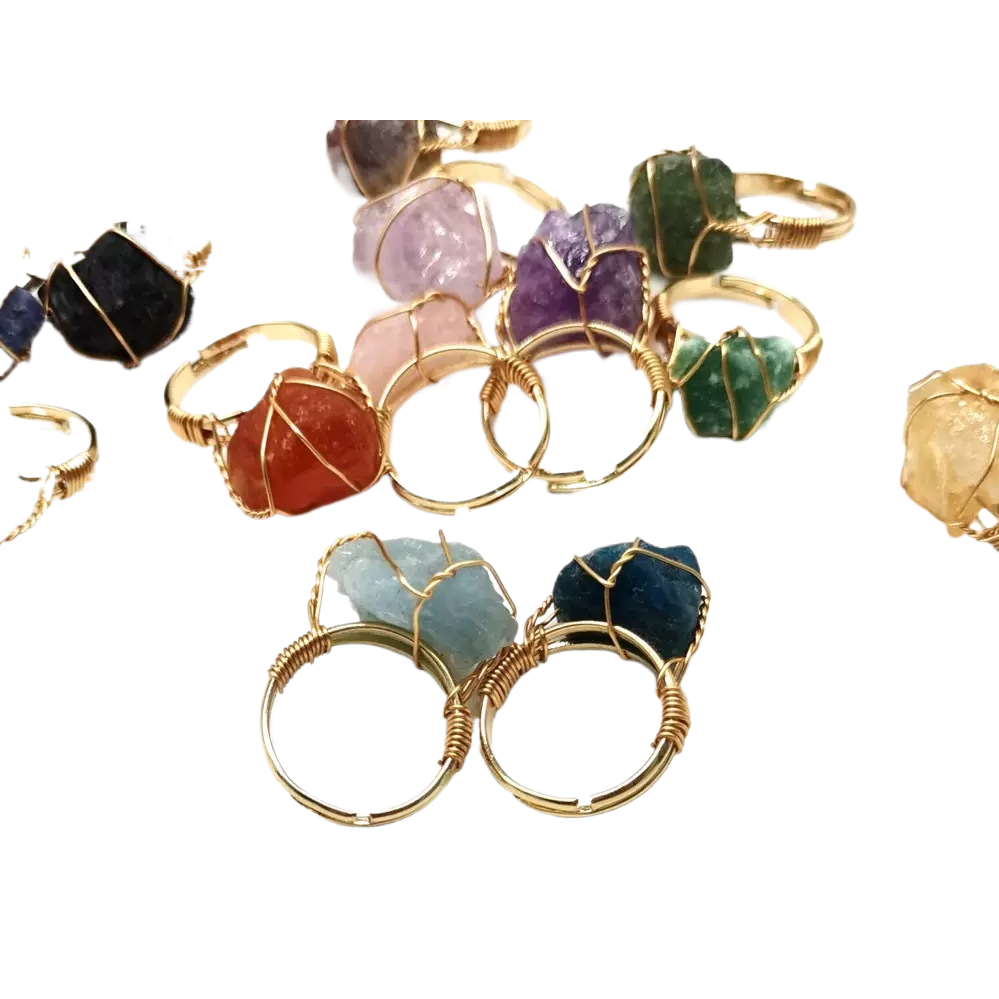 【 Yajinpei Jewelry 】 Cross-border Foreign Trade Random Fashion Natural Stone Adjustable Ring (Color randomly sent) details Picture
