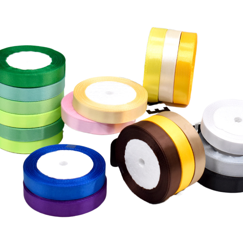 Wholesale of single-sided polyester ribbons, colored woven ribbons, satin ribbons, diy handmade hair accessories, clothing gift boxes, packaging ribbons, 142545716 Item Picture