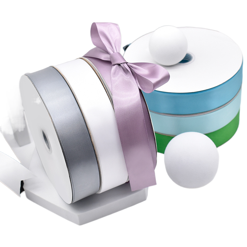 Wholesale of single-sided polyester ribbons, colored woven ribbons, satin ribbons, diy handmade hair accessories, clothing gift boxes, packaging ribbons Item Picture