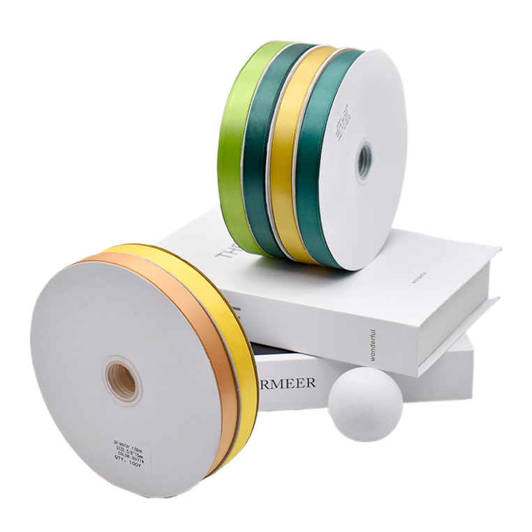 Wholesale of single-sided polyester ribbons, colored woven ribbons, satin ribbons, diy handmade hair accessories, clothing gift boxes, packaging ribbons, 150157224 Item Picture