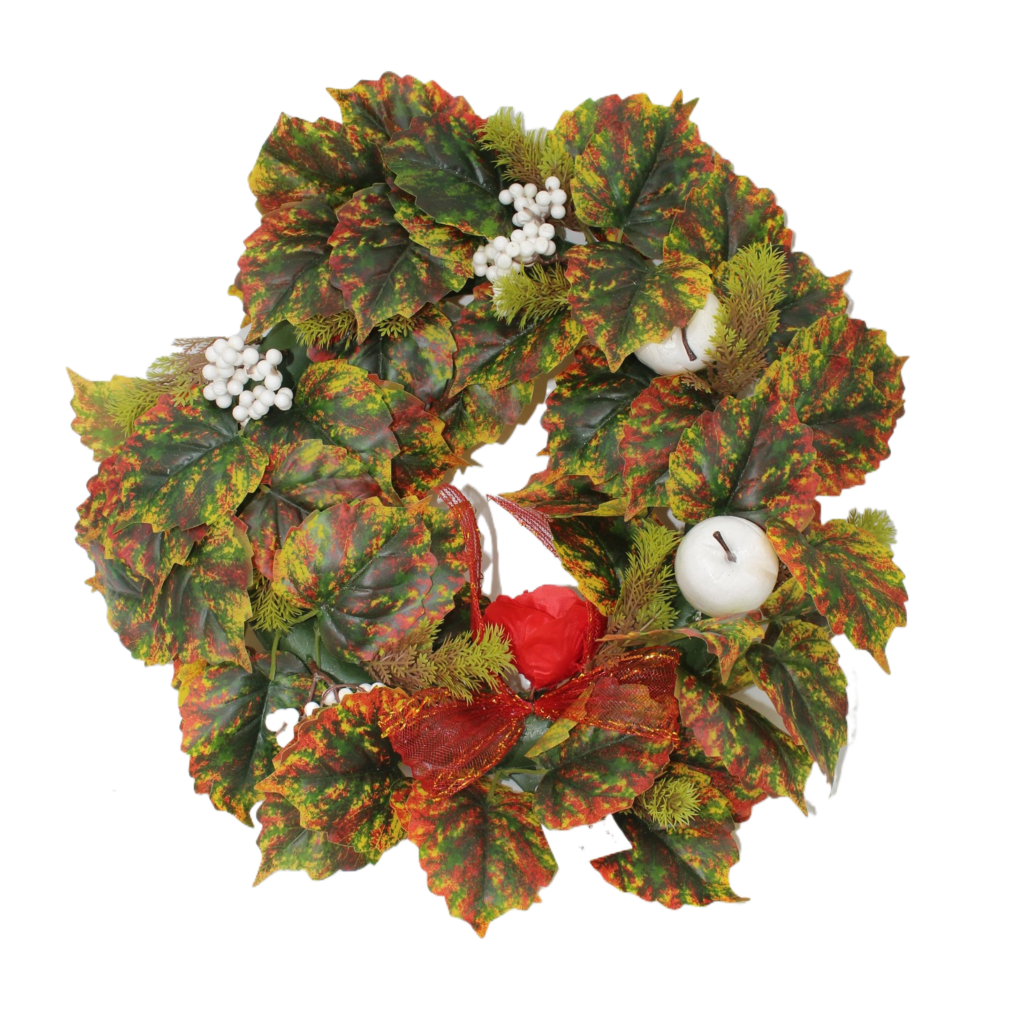 Hawaiian flower rings, wooden flower bamboo weaving handicrafts, Christmas flower rings, artificial flower bonsai Item Picture