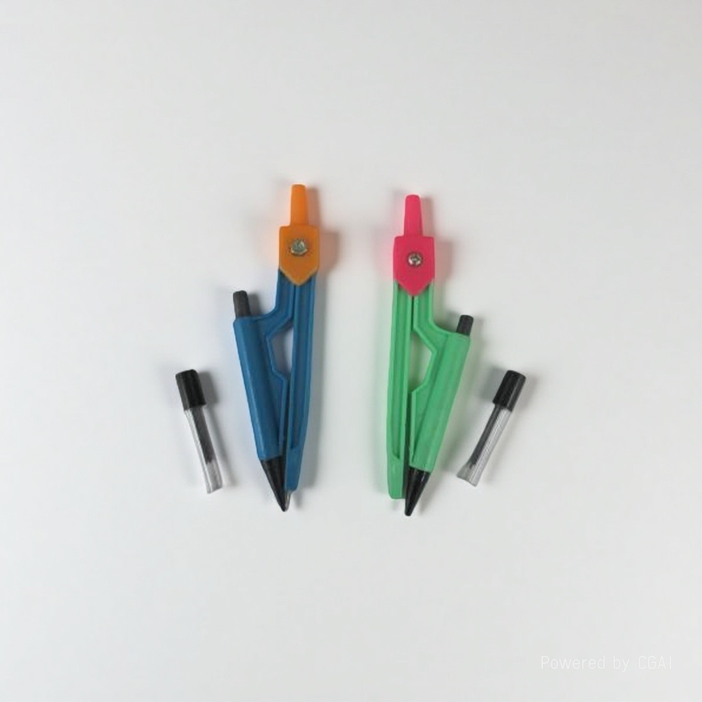 自动铅笔式圆规 带铅芯 学生用品 透明塑料袋装