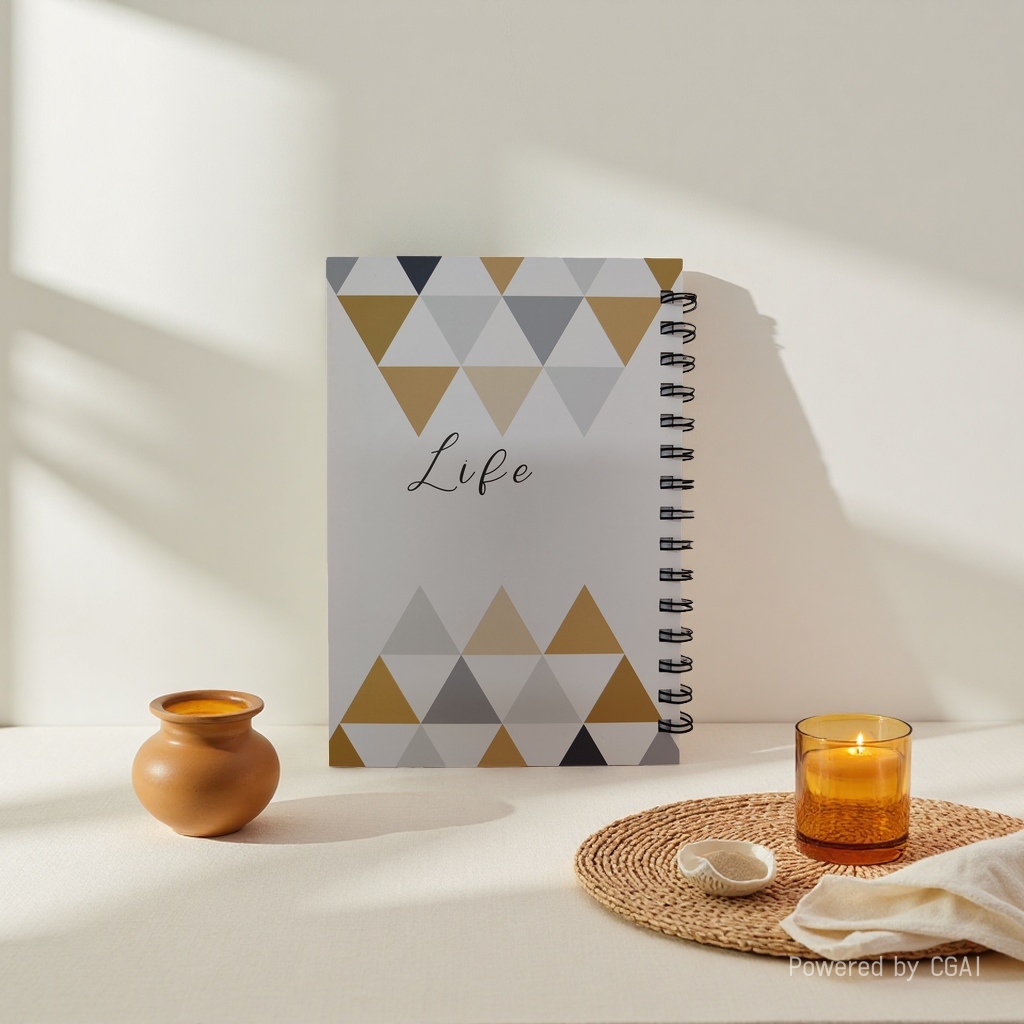 Donghu Paper Products A5 right-flip Geometric Triangular Coil Book, a must-have for artistic youth Specification image