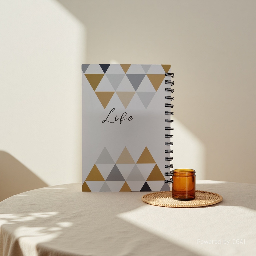Donghu Paper Products A5 right-flip Geometric Triangular Coil Book, a must-have for artistic youth details Picture