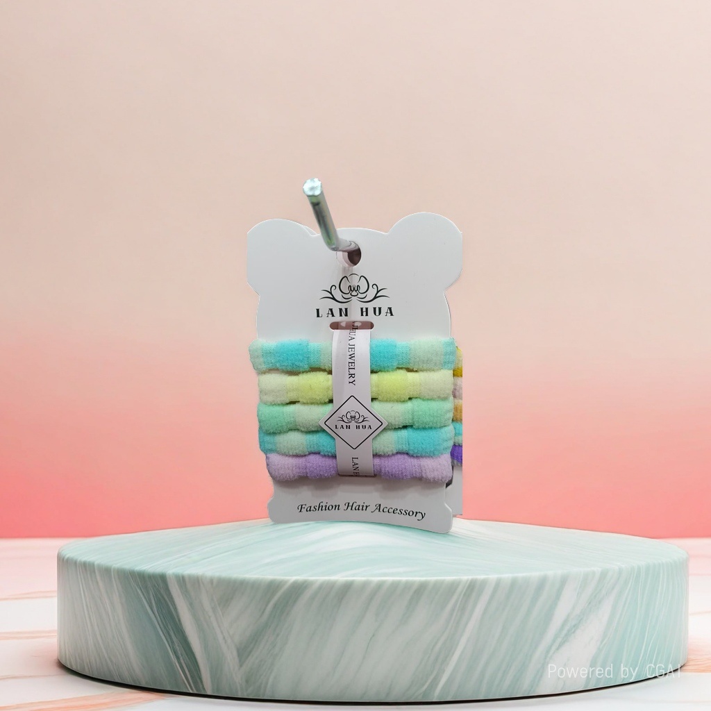 A complete box of colorful plush hair bands, telephone lines, rubber bands, large intestine hair bands and hair accessories Specification image