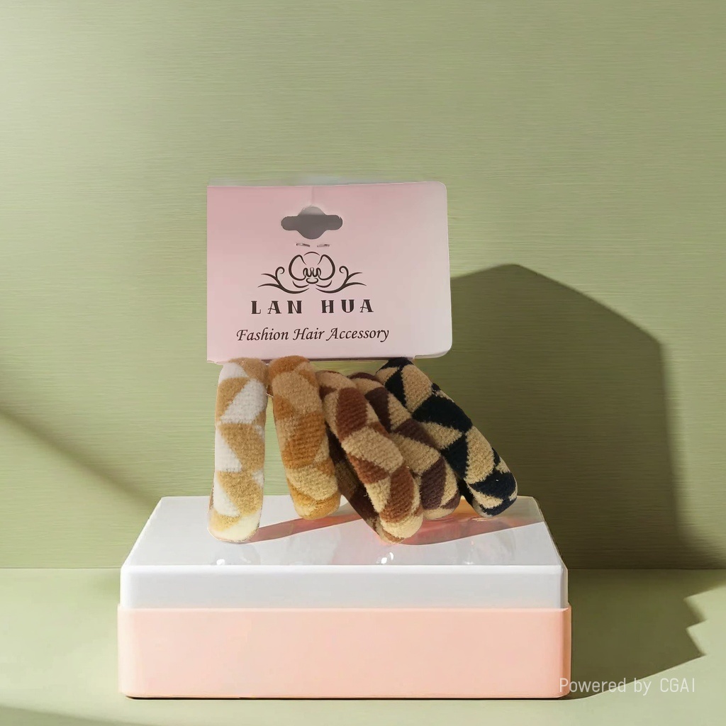 A complete box of fashionable plush hair bands, large intestine hair bands, telephone line, rubber band hair accessories, and cute hair bands Specification image