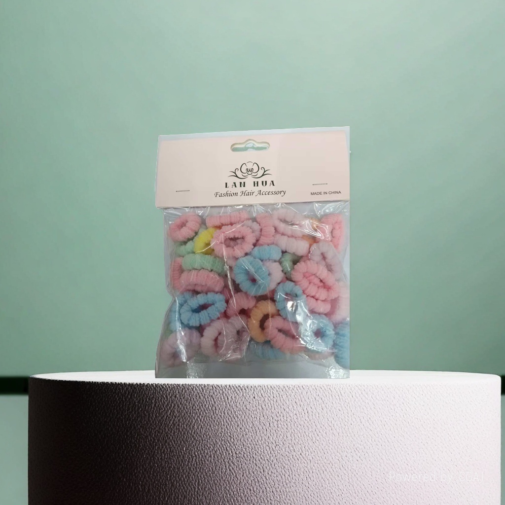A complete box of colorful plush hair bands, telephone lines, rubber bands, hair accessories and large intestine hair bands Specification image