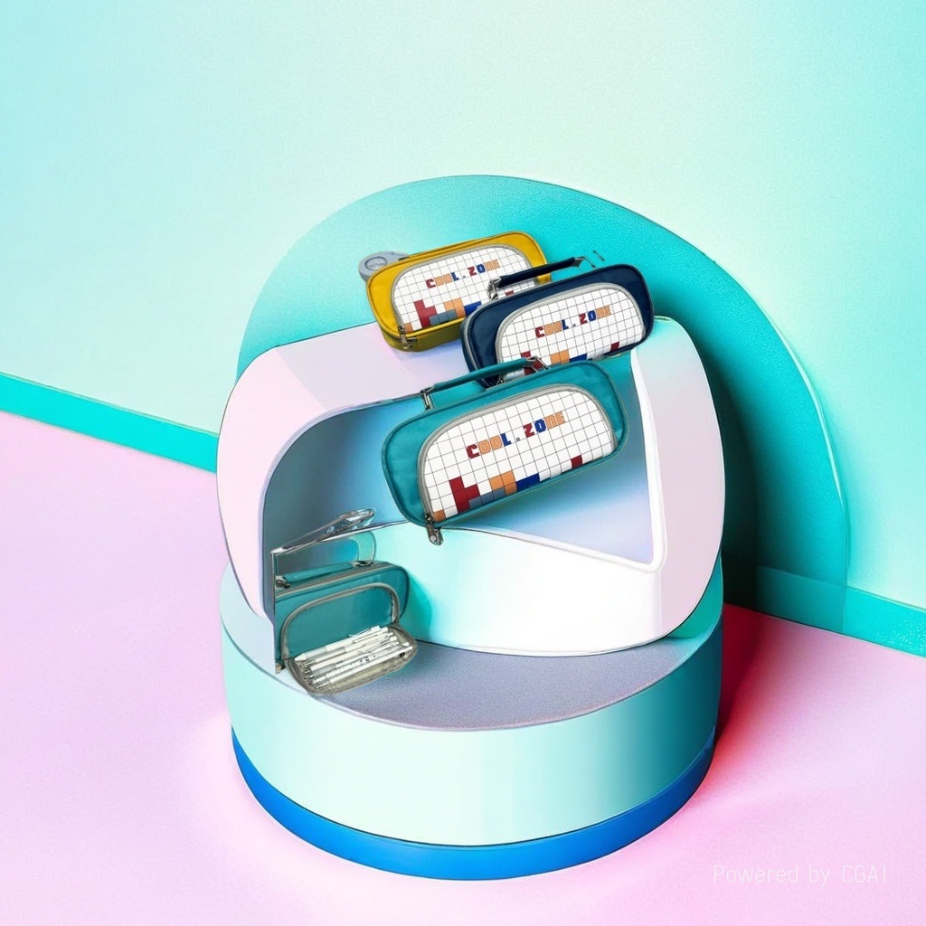 Simple and simple double-layer hand-held stationery for junior and senior high school students, with pen holders, pencil cases and pencil cases, for cross-border use details Picture