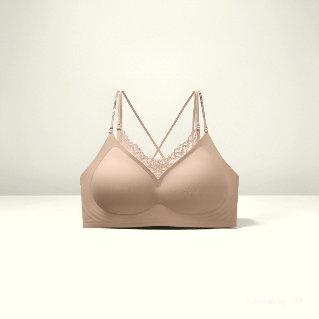 Girls' bra, round-neck seamless underwear, women's slimming and fashionable bra Item Picture
