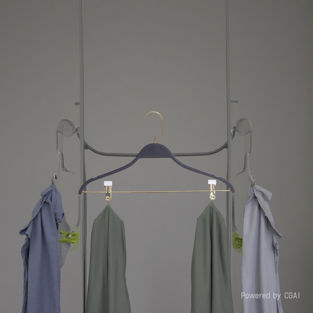 优质塑料成人儿童挂衣无痕带夹子衣架服装店衣架裤夹架免打孔 Specification image