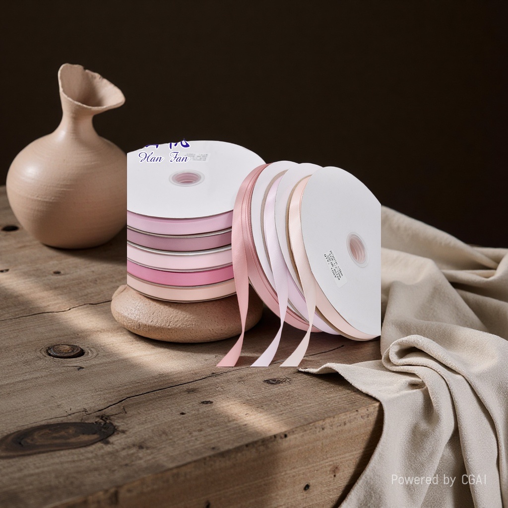 Wholesale of single-sided polyester ribbons, colored woven ribbons, polyester ribbons, diy handmade hair accessories, clothing gift boxes, packaging ribbons. 121853823 Application Scenario
