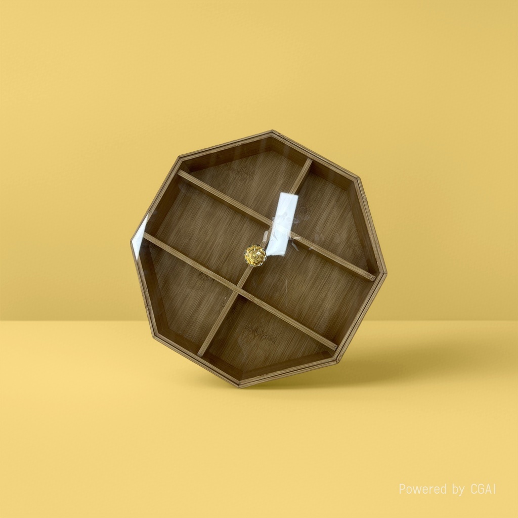 本茶色圆形果盘详情3