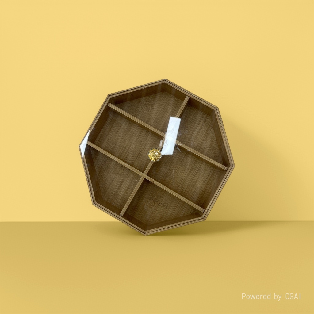 本茶色圆形果盘详情2