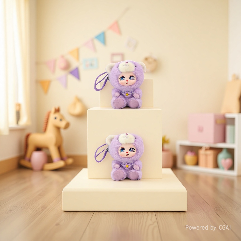 Cute and fun AI companion toy purple plush bear doll, trendy custom plush toy details Picture