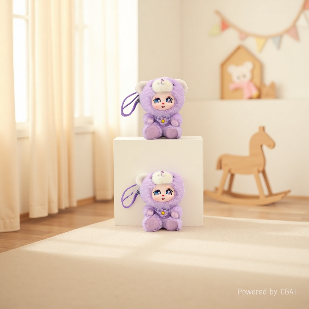 萌趣AI陪伴玩具紫色毛绒小熊玩偶潮流定制毛绒玩具玩具