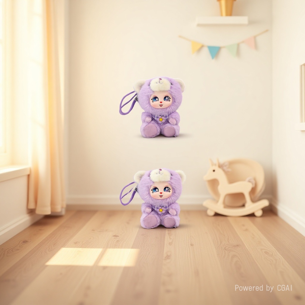 Cute and fun AI companion toy purple plush bear doll, trendy custom plush toy Specification image
