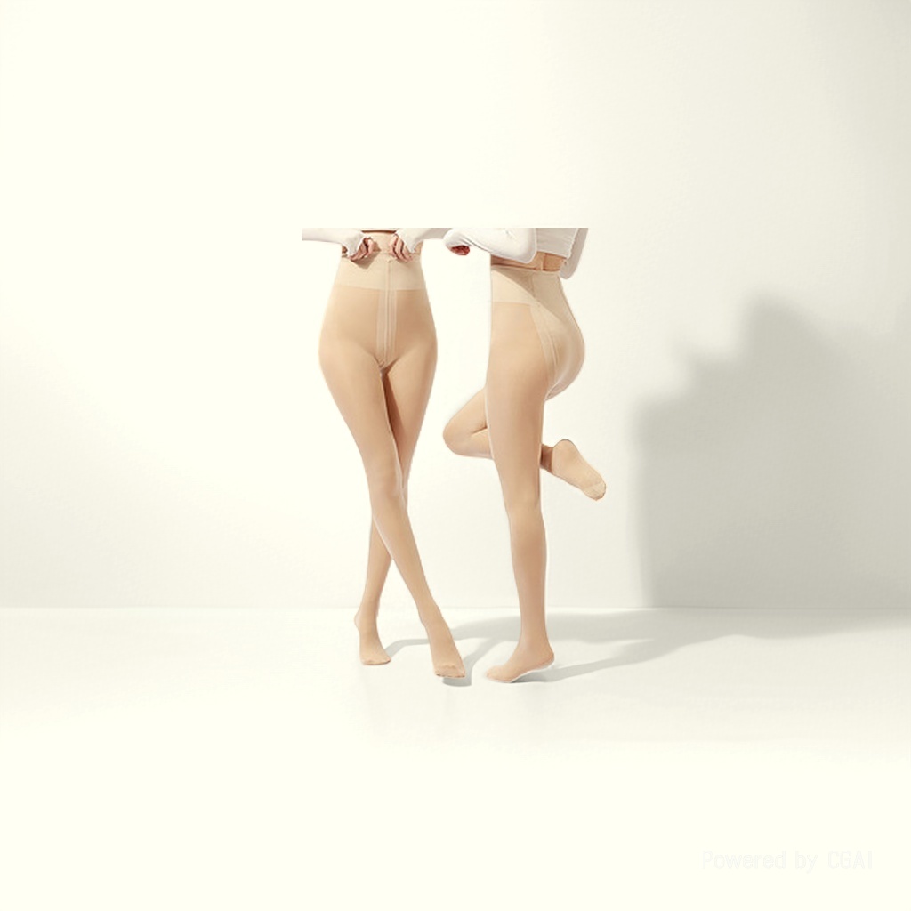 Pantyhose women's summer sexy leg-slimming must-have: cream-colored base stockings and candy-colored mid-calf stockings