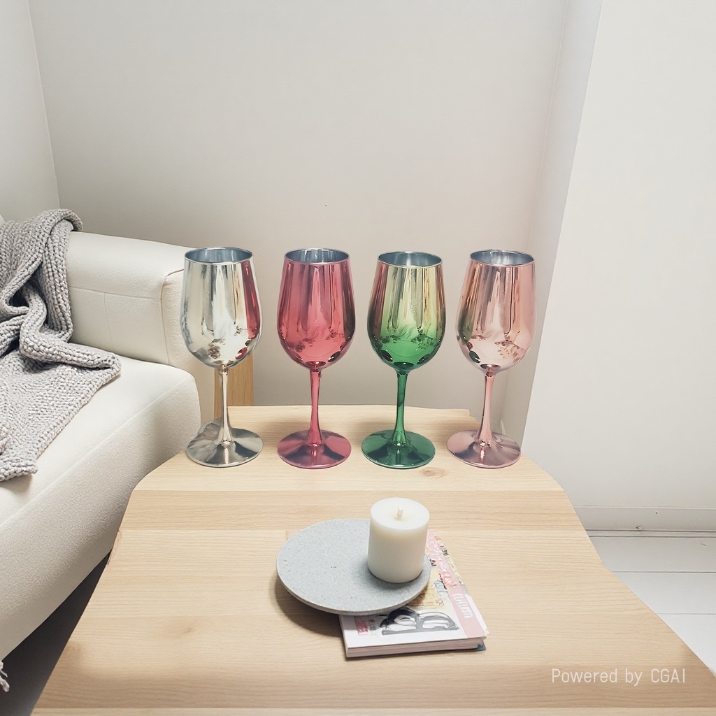 Colored metal wine glasses, red wine glasses, burnt wine glasses, glass wine glasses, two ounces of white wine, small wine glasses with scales Specification image