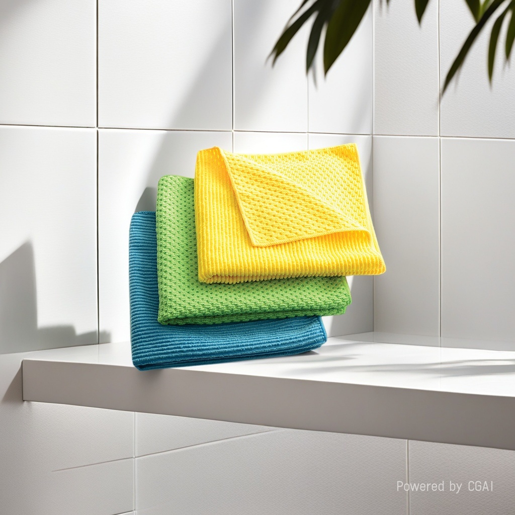 Absorbent thickened fine fiber dishcloth that does not shed fibers, special towel and cloth for household cleaning, glass cleaning and maintenance details Picture