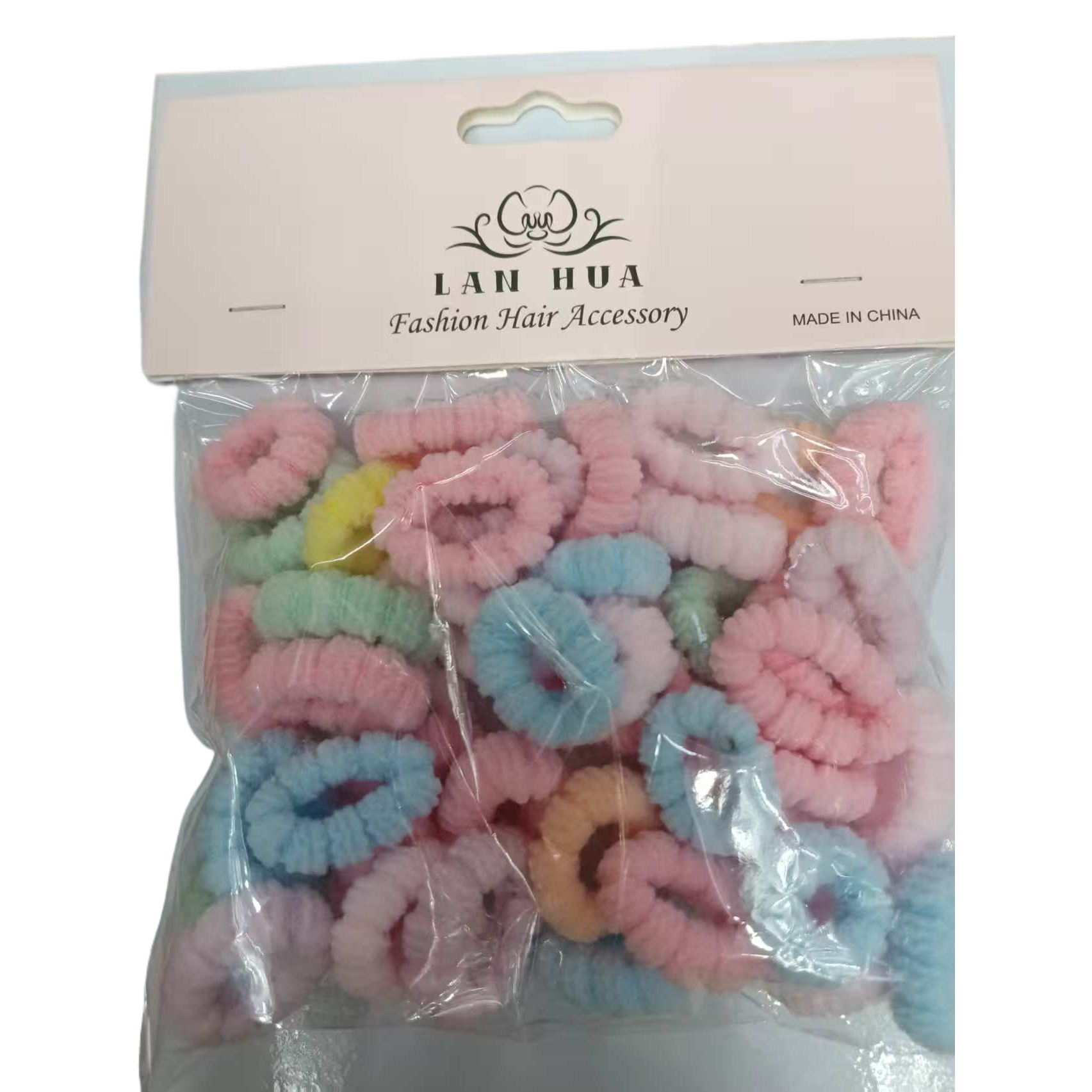 A complete box of colorful plush hair bands, telephone lines, rubber bands, hair accessories and large intestine hair bands Item Picture