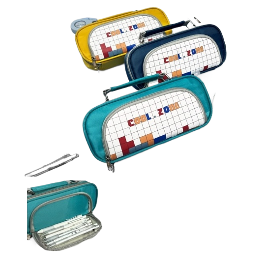 Simple and simple double-layer hand-held stationery for junior and senior high school students, with pen holders, pencil cases and pencil cases, for cross-border use